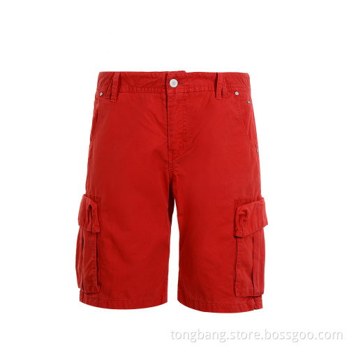 Hot Sale Quality Cargo Red Men's Shorts
